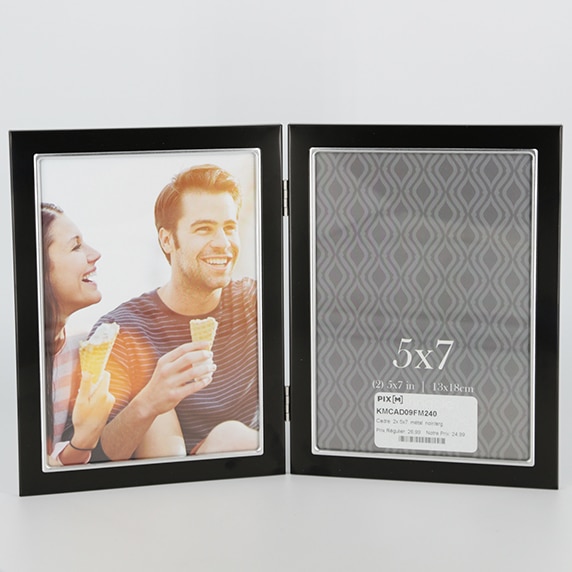 Frame double 5×7 black and silver