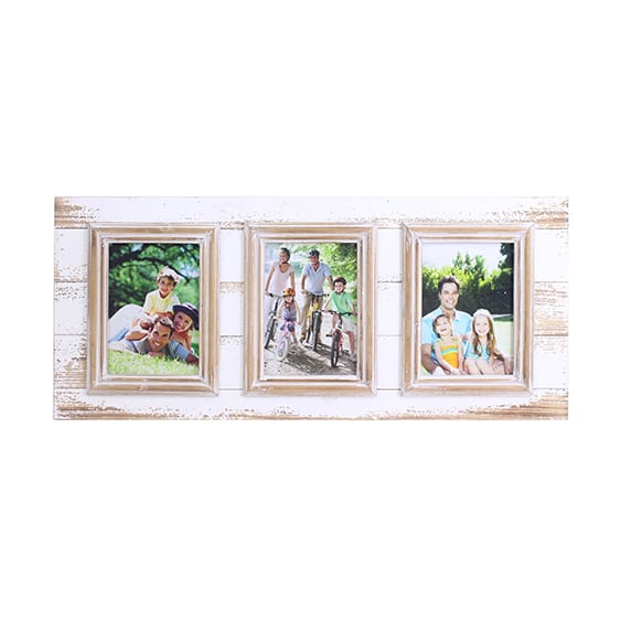 3x 5×7 photo frame white wood